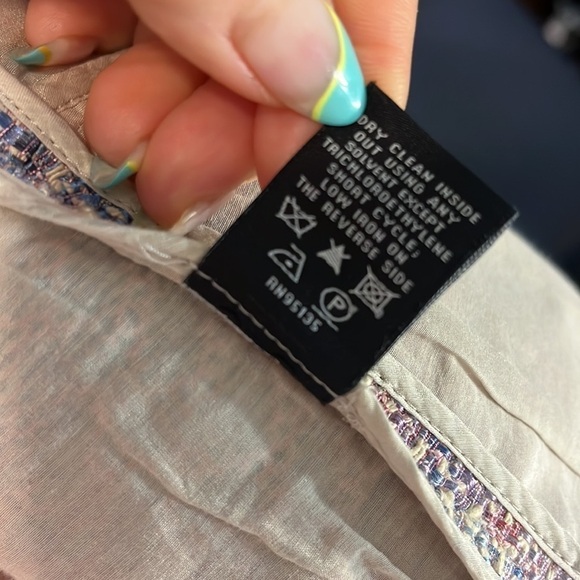 Lafayette 148 Blazer Pastel Rainbow Peplum Lightweight Pockets Textured Size 6 - Picture 9 of 9